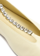 Jil Sander Crystal-embellished Leather Ballet Flats Ivory