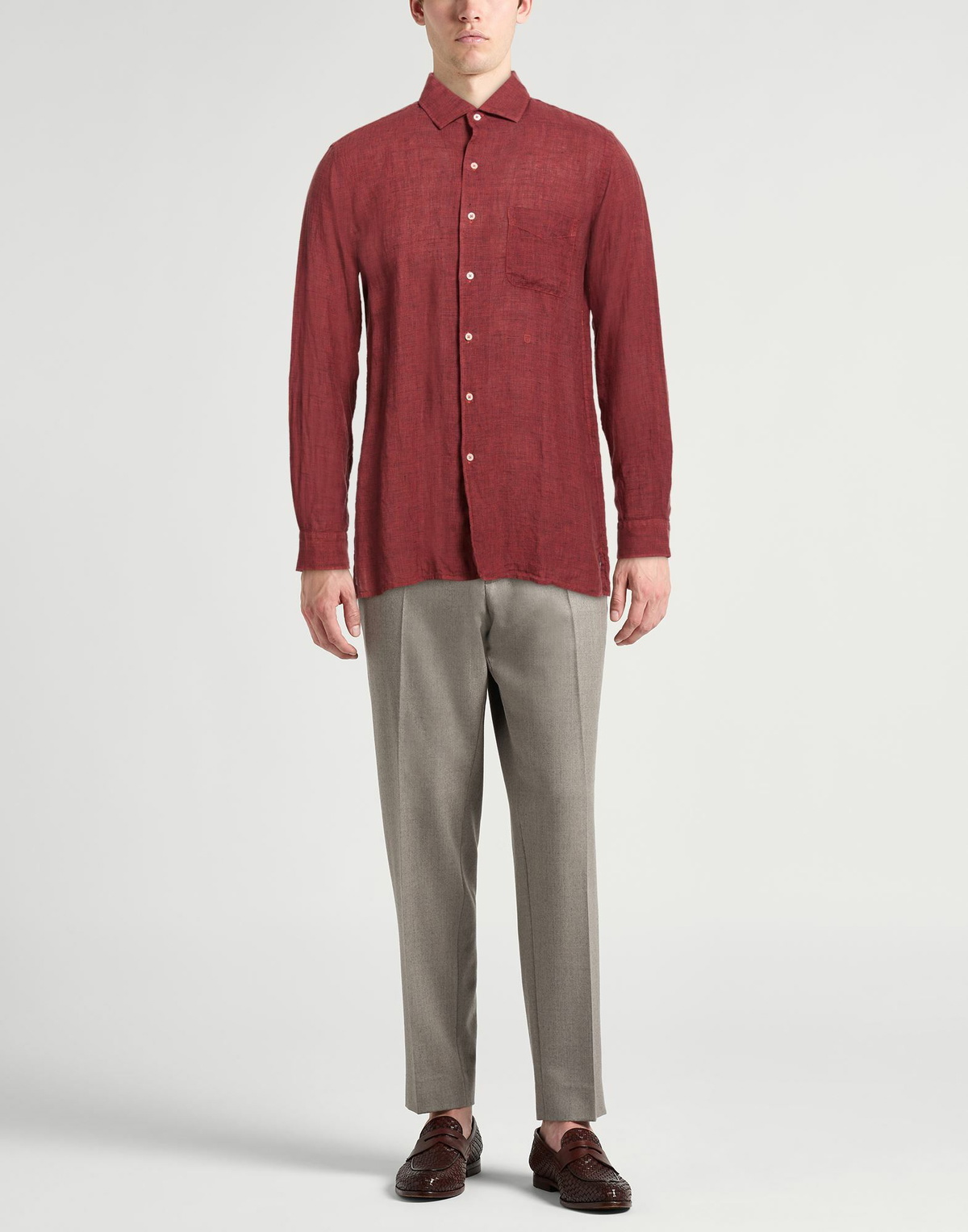 Massimo Alba Mens Shirt in Brick