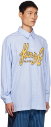 Kenzo Blue Kenzo Paris Printed Shirt