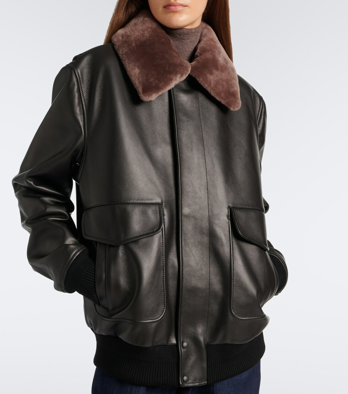 Gabriela Hearst Grant shearling-trimmed leather jacket
