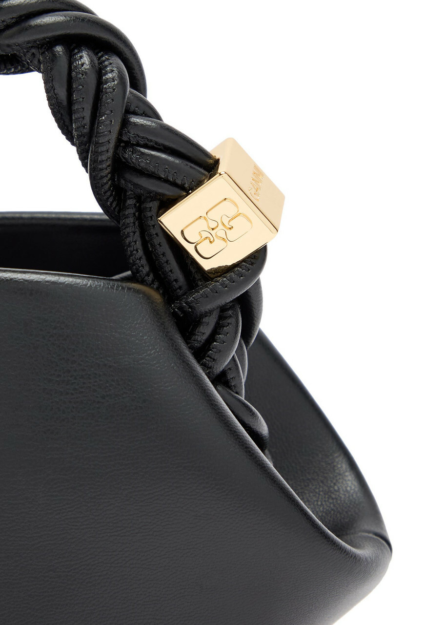 Ganni Bou Mini Leather top Handle bag - Black - One Size