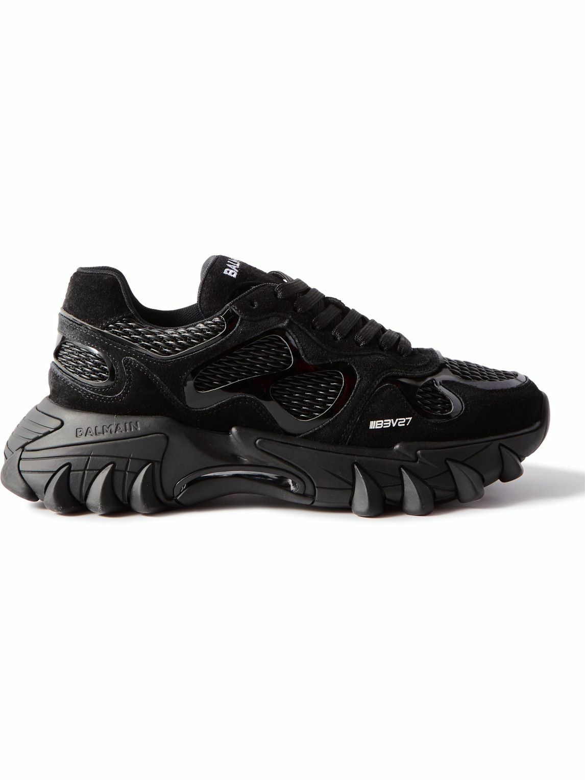 BALMAIN 26S SNEAKERS IN BLACK SUEDE