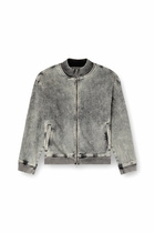 Diesel Track Denim zip-up sweater with Oval D - Sweaters - Unisex - Grey