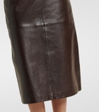 'S Max Mara Leather midi skirt