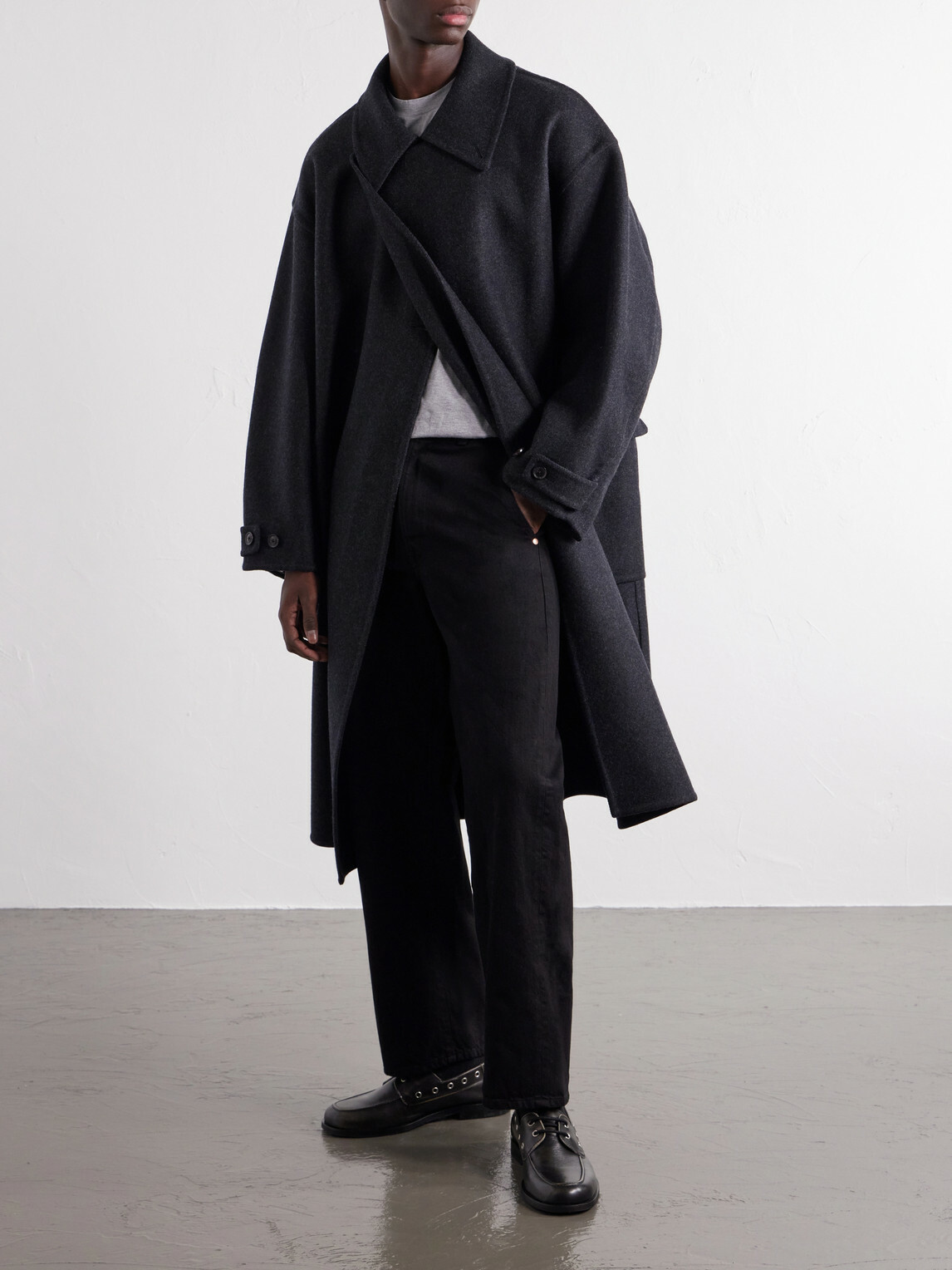 YOKE - Double-Breasted Wool and Cashmere-Blend Felt Coat - Gray