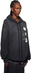 Ann Demeulemeester Black Anne Marie 'Doves' High Comfort Hoodie
