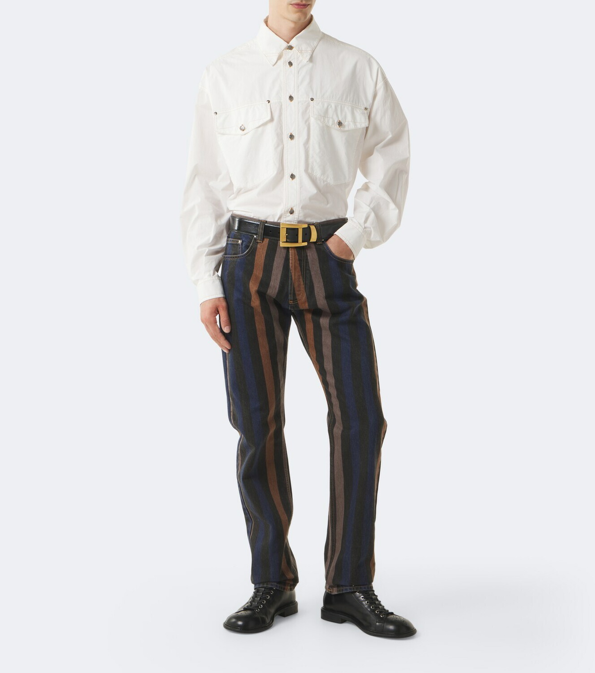 Versace Striped straight jeans