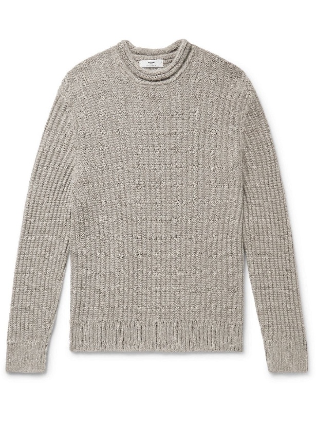 Photo: Inis Meáin - Moss Ribbed Baby Alpaca Sweater - Neutrals