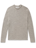 Inis Meáin - Moss Ribbed Baby Alpaca Sweater - Neutrals