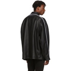 Balenciaga Black Grainy Leather Snapped Jacket