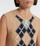 Ami Paris Argyle wool and cashmere sweater vest