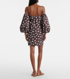 Adriana Degreas Polka-dot cotton-blend minidress