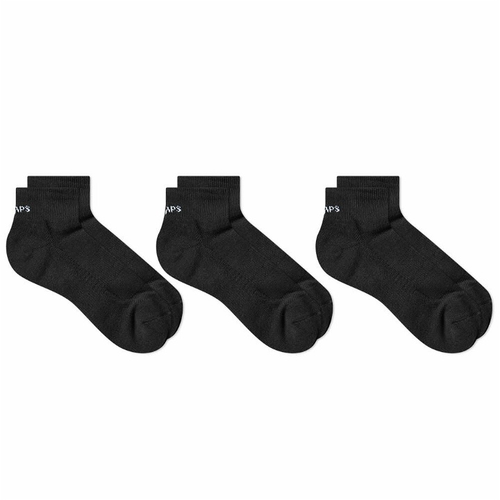 Photo: WTAPS Men's Skivvies Half Sock - 3-Pack in Black