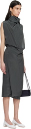 LE17SEPTEMBRE Black Celia Wrap Midi Dress