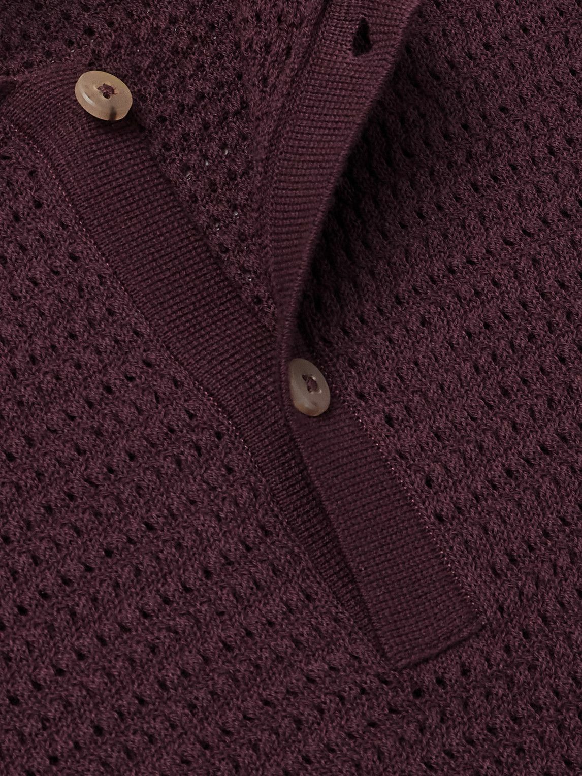 De Bonne Facture - Honeycomb Organic Cotton Polo Shirt - Purple