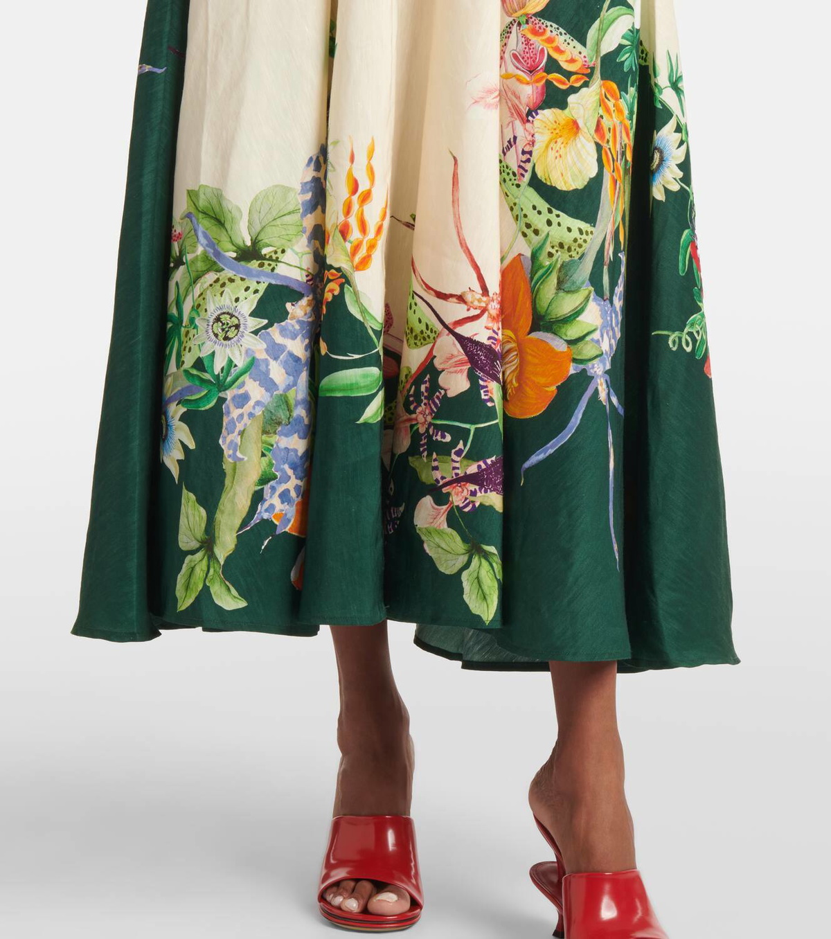 Almais Aggie floral linen-blend midi dress ALMAIS