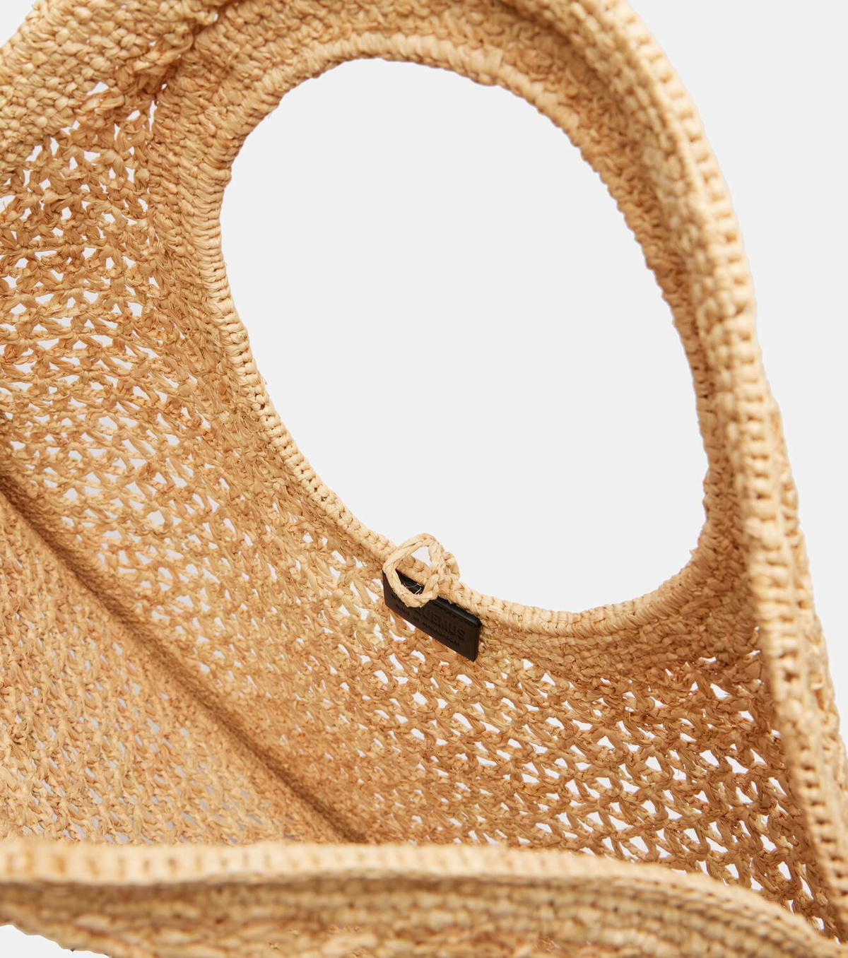 【JACQUEMUS】 Spiaggia raffia tote bag Le Rond Spiaggia raffia tote bag in black - Jacquemus