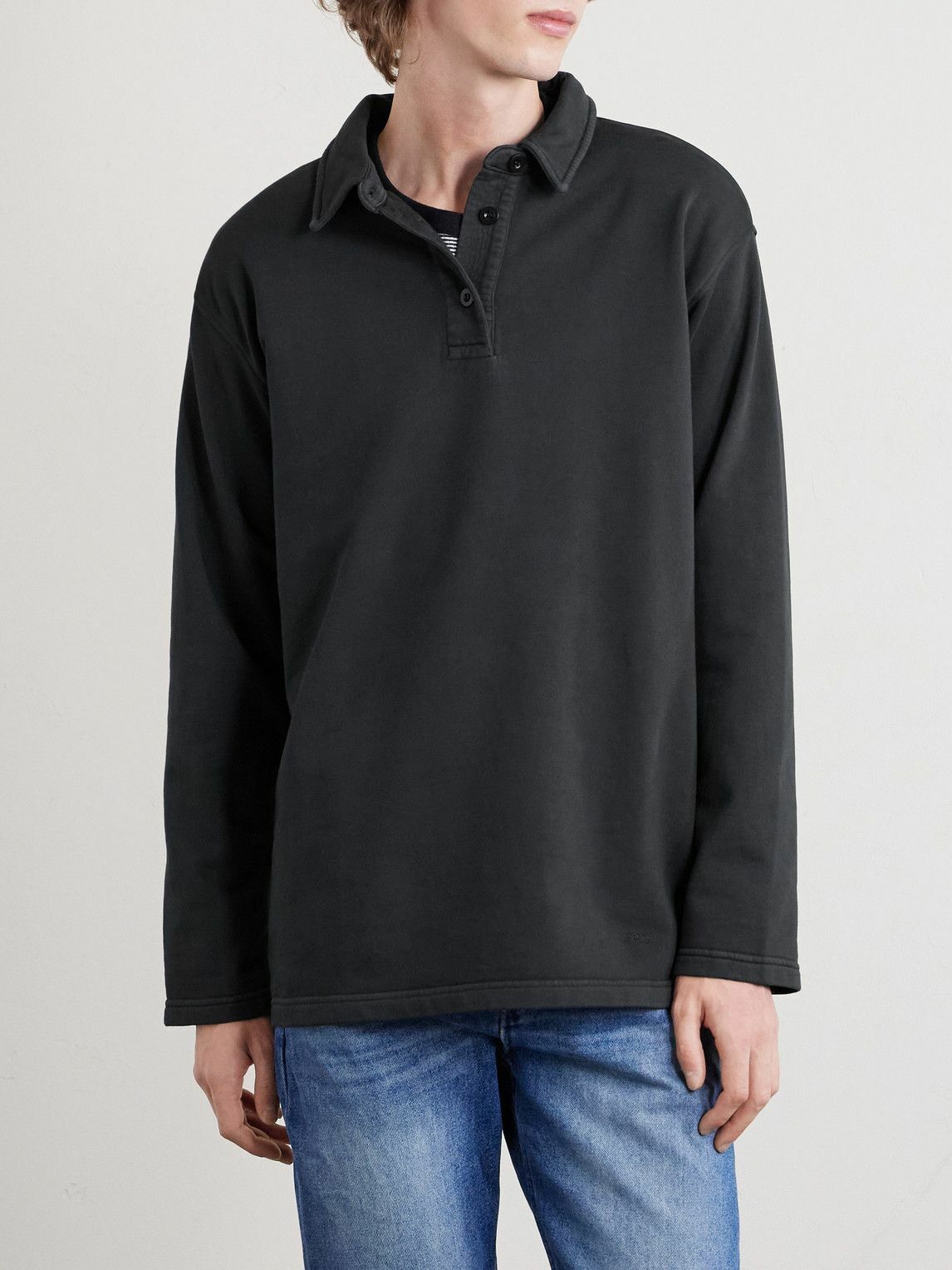 A.P.C. - Logo-Embroidered Cotton-Jersey Polo Shirt - Black