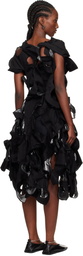 YOHJI YAMAMOTO Black & Gunmetal Cut-Out Midi Dress