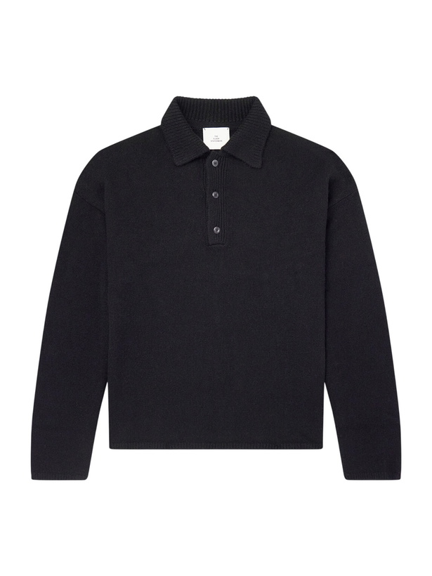 Photo: The Elder Statesman - Dume Rugby Cashmere Polo Sweater - Black