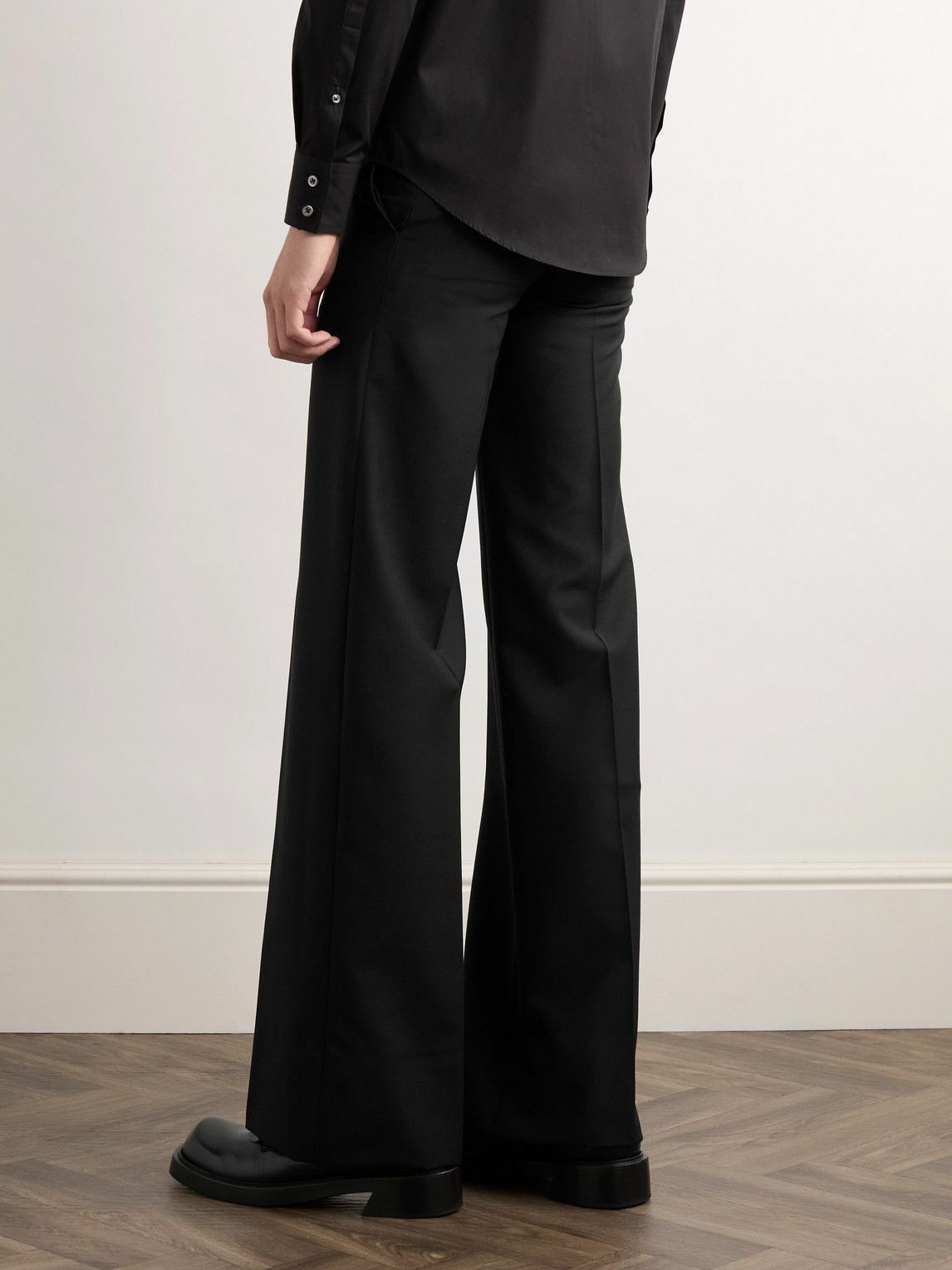 Alexander McQueen Black Wool & Silk Crop Trousers S