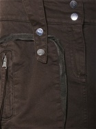 BLUMARINE - Cotton Denim Zip Cargo Mini Skirt