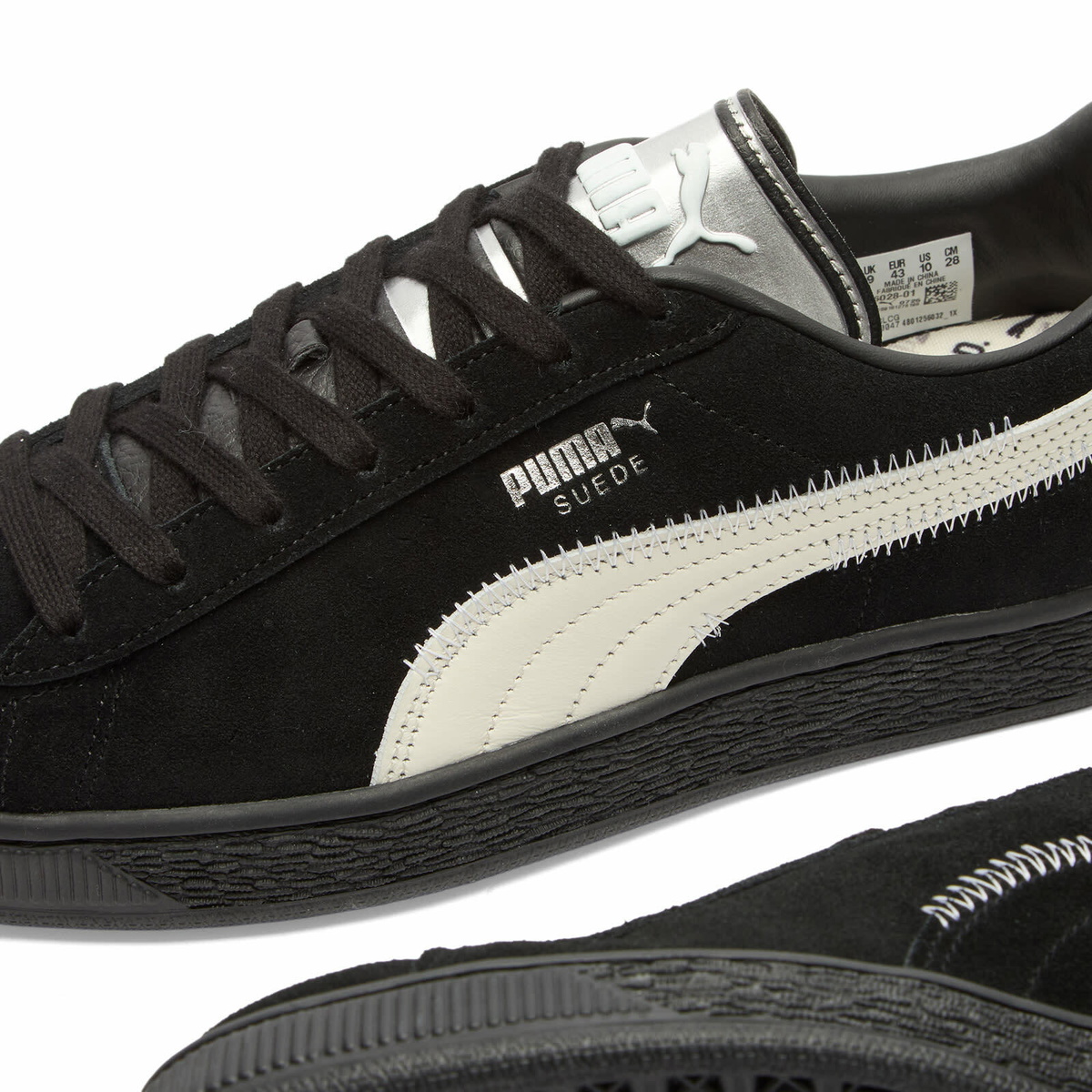 END. x Puma Suede Sneaker in Puma Black/Warm White