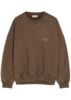 American Vintage Plizzy Logo-print Cotton Sweatshirt Light Brown