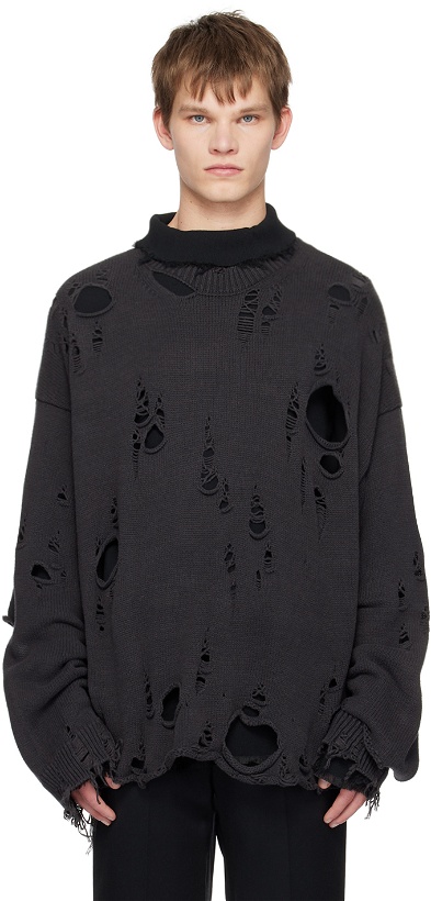 Photo: Doublet Black Destroyed Sweater