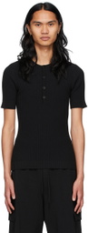 ANDREĀDAMO SSENSE Exclusive Black Viscose Henley