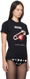 Moschino Black Heart Safety Pin T-Shirt