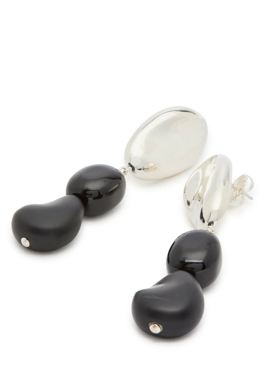 Agmes Tess Sterling Silver Drop Earrings - Black - One Size