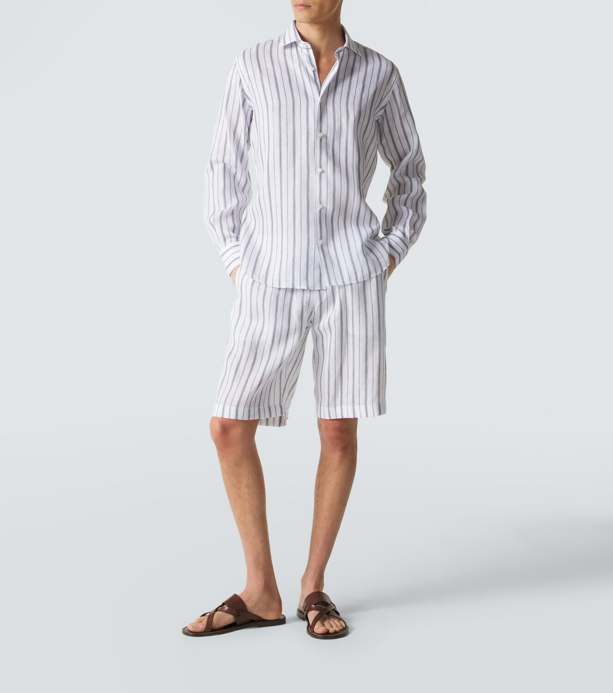 Fedeli Striped linen shirt
