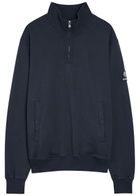 Sandbanks Logo-appliquéd Quarter-zip Cotton Sweatshirt Navy
