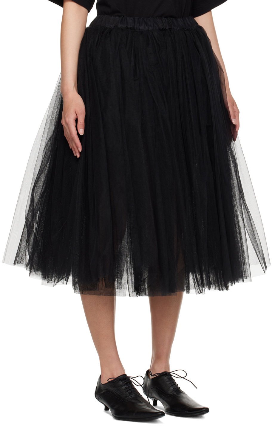 Black Comme des Garçons Black Layered Midi Skirt