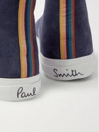 PAUL SMITH - Carver Striped Grosgrain-Trimmed Suede High-Top Sneakers - Blue - 7