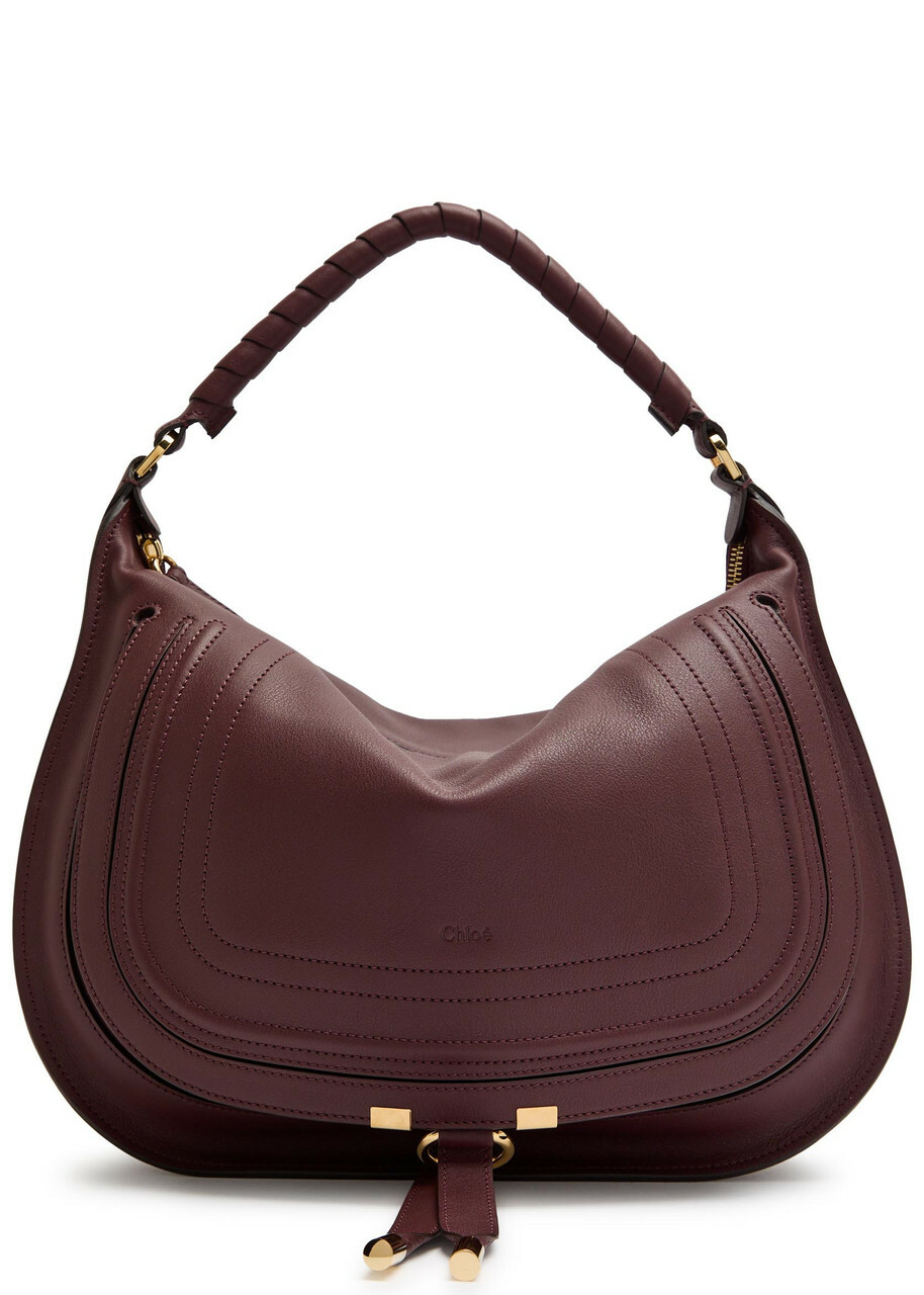 Chloe Marcie Medium Leather Shoulder bag - Dark Purple - One Size