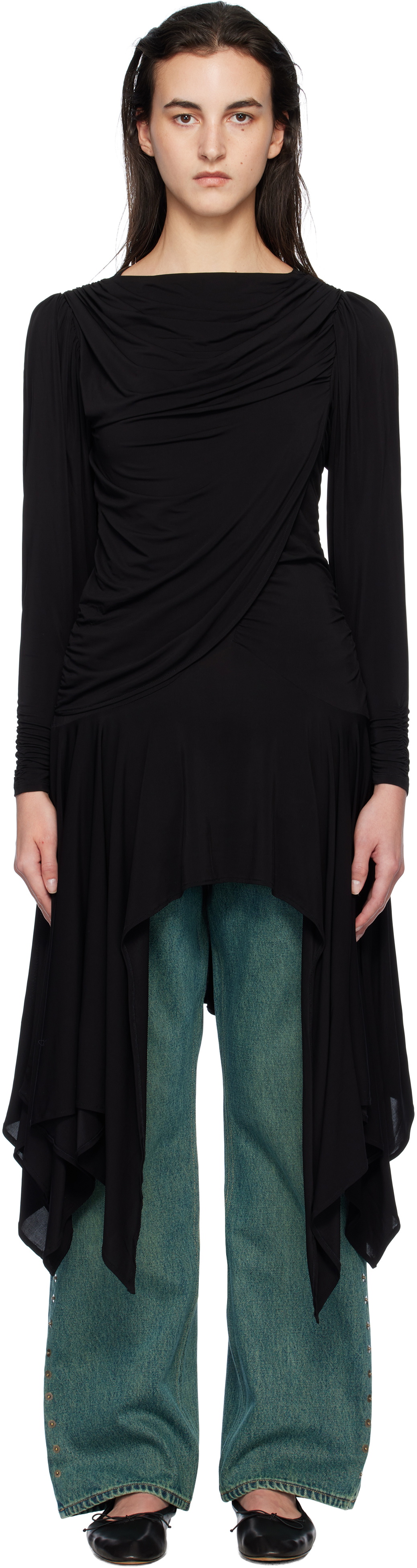 Paloma Wool Black Melinda Midi Dress