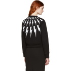 Neil Barrett Black Fairisle Thunderbolt Short Sweatshirt