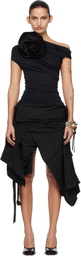 VAQUERA Black Rose Minidress