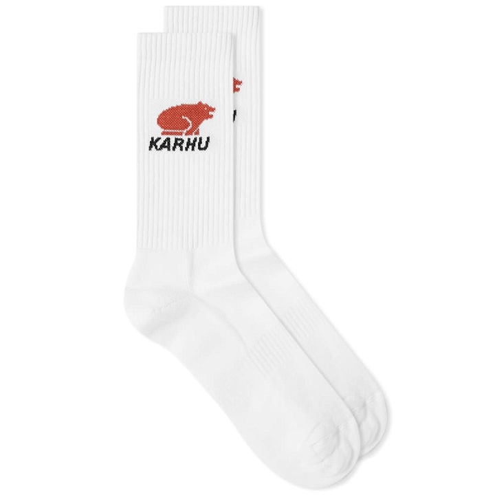 Photo: Karhu Men's Classic Logo Sock in White/Cayenne
