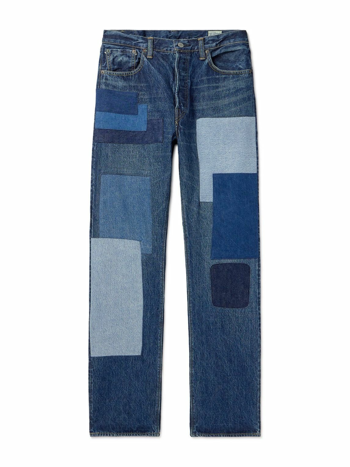 Photo: OrSlow - 105 Straight-Leg Patchwork Selvedge Jeans - Blue