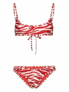 The Attico Red Zebra-Print Bikini