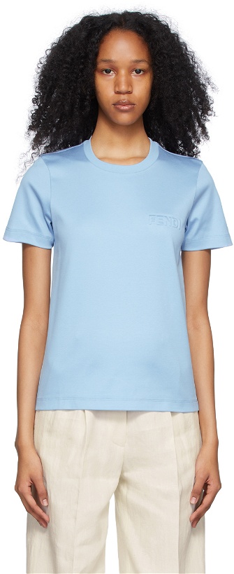 Photo: Fendi Blue Logo T-Shirt