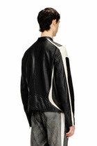 Diesel Colour-block leather biker jacket - Leather jackets Mens in Multicolor