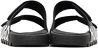 Hugo Black Logo Double Touch-Closure Sandals