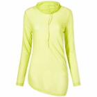 The Open Product Women's Turtleneck Mesh Top in Green