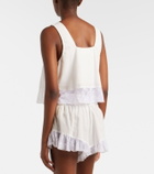 Montce Lace-trimmed cotton crop top