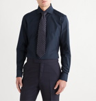 Ermenegildo Zegna - Cutaway-Collar Cotton Shirt - Blue