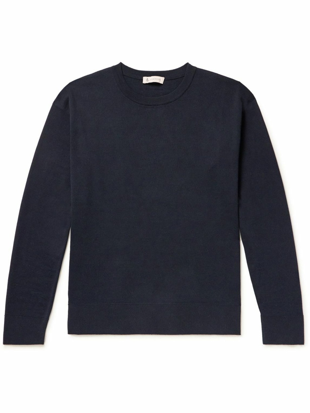 Photo: Piacenza Cashmere - Silk and Cotton-Blend Sweater - Blue